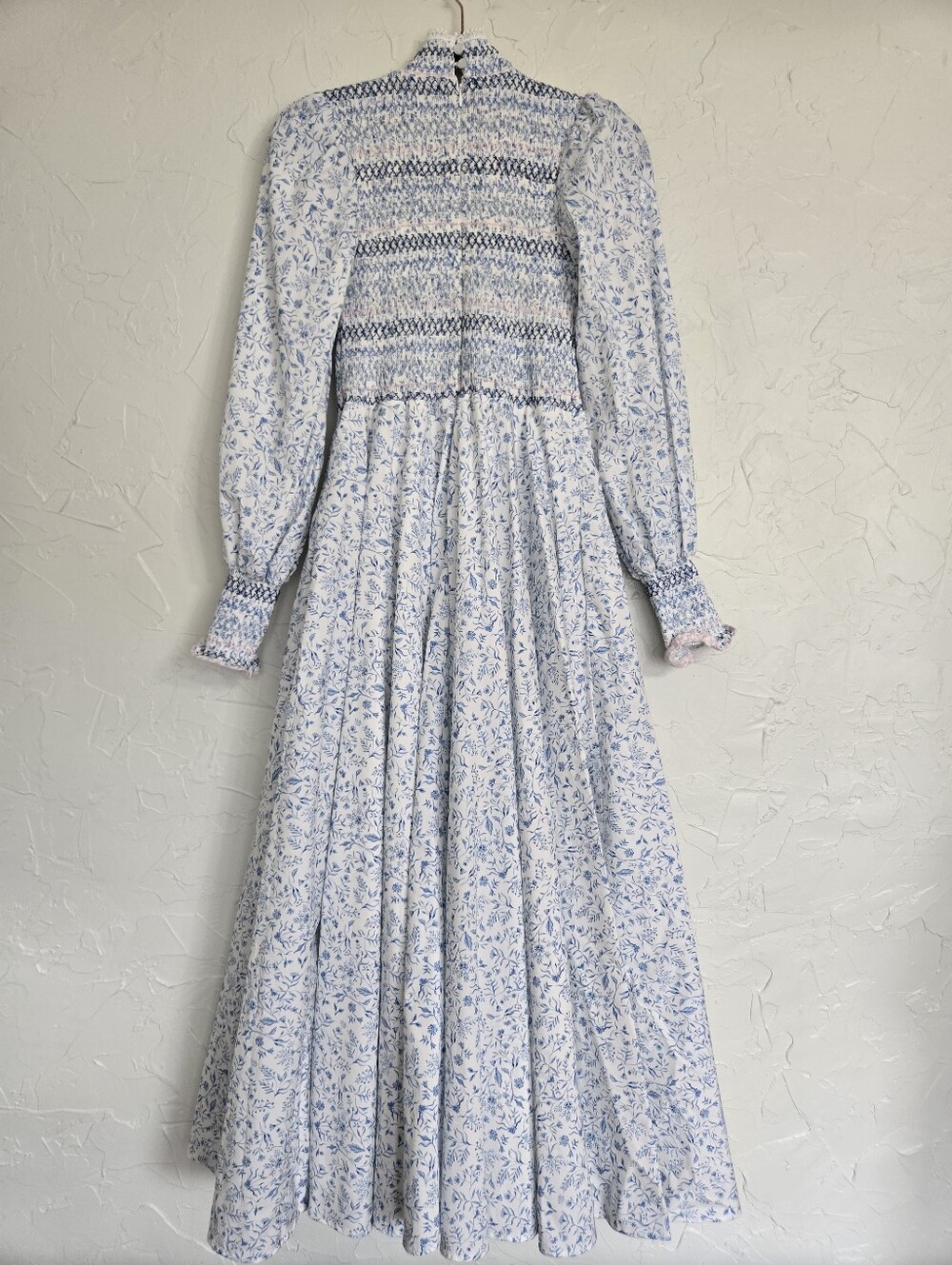 NWT Dondolo x Pencil + Paper Co Smocked Floral Blue White Cottagecore Dress, XS - Picture 9 of 13
